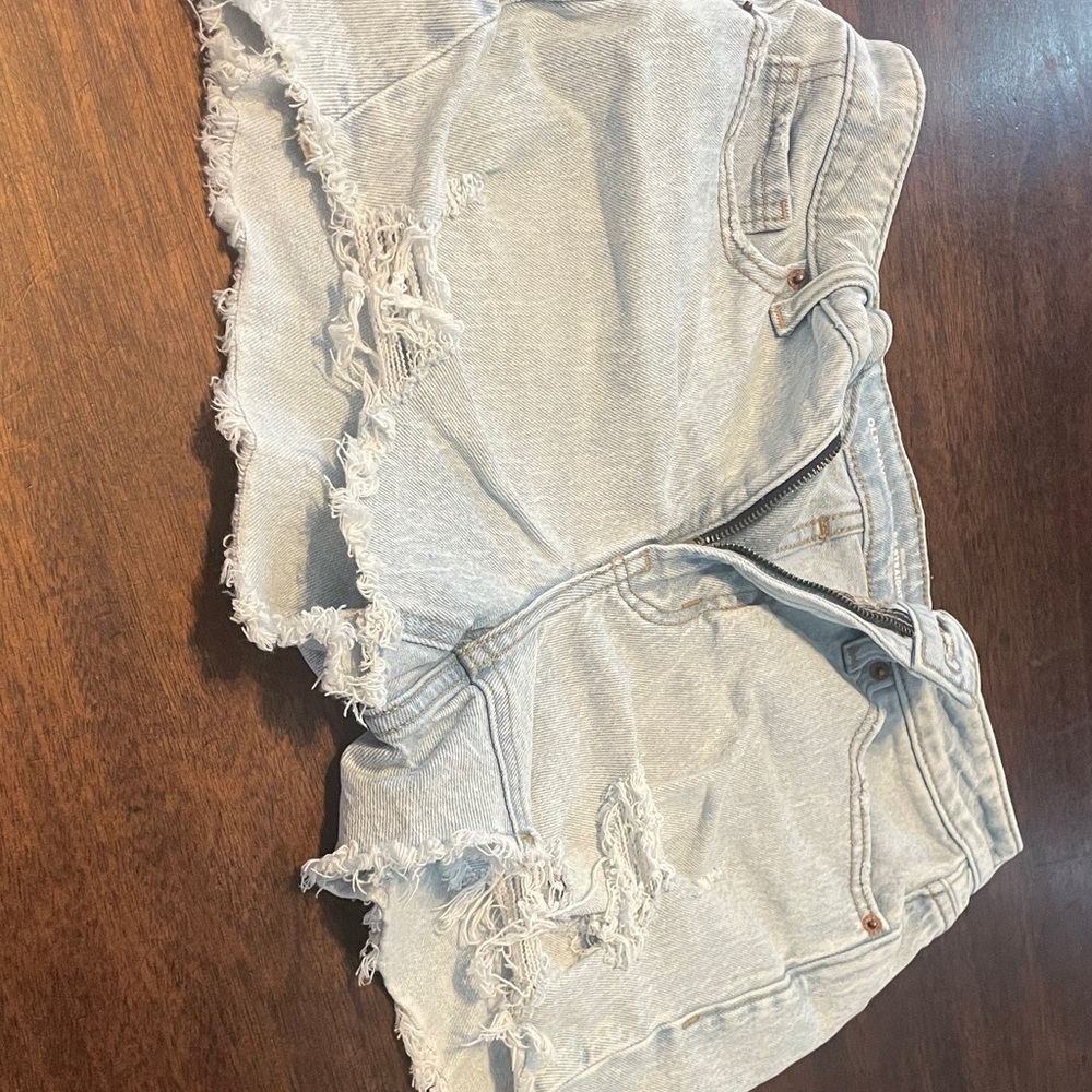 Old Navy Light Gray Frayed Jean Shorts